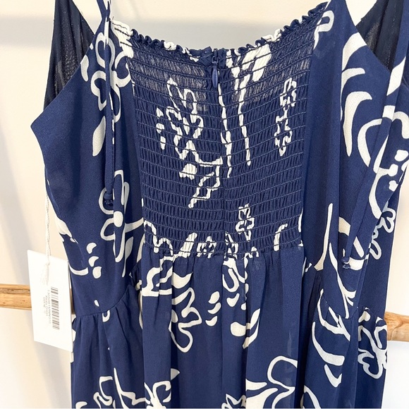Reformation NWT Navy White Floral Kealy Dress Size 10 - Picture 8 of 11